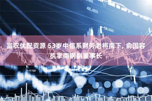 富农优配资源 53岁中信系财务老将南下, 俞国容执掌南钢副董事长